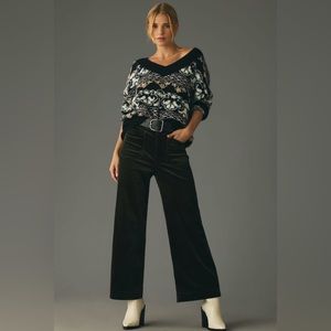 The Colette Cropped Wide-Leg Corduroy Pants